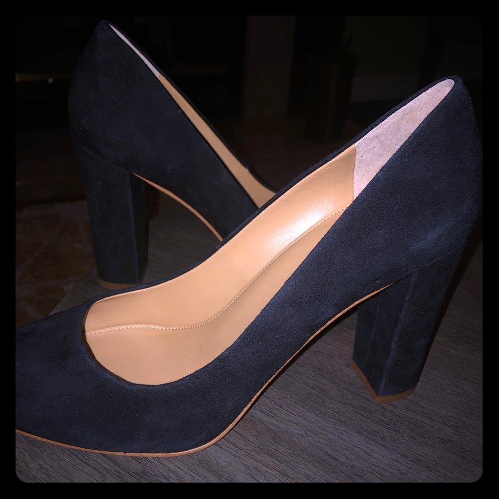 J crew pumps black suede